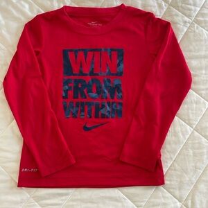 Boys Nike size 7 long sleeve dri-fit tee